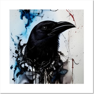 Ink Flow Crow Posters and Art